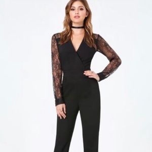 Bebe Lace Black Jumpsuit